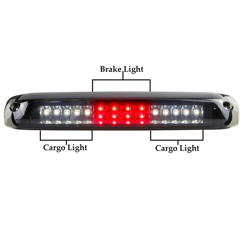 Bomusou Third Brake Light Cargo Lamp Fit for Chevrolet Silverado/GMC Sierra 1500-3500 HD 1999-2006, for Chevrolet Silverado/GMC Sierra 1500-3500 HD Classic 2007 (Black Housing Smoke Lens) - Image 4